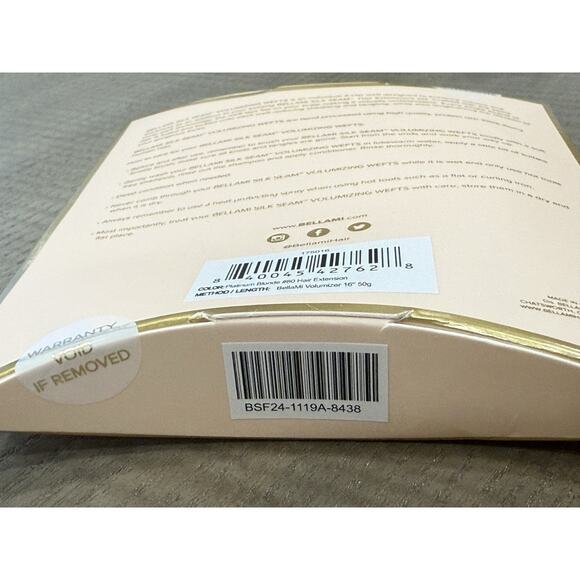 BELLAMI Silk Seam Volumizer Weft 16" Individual 4-Clip Weft 50g Platinum Blonde - Picture 5 of 8